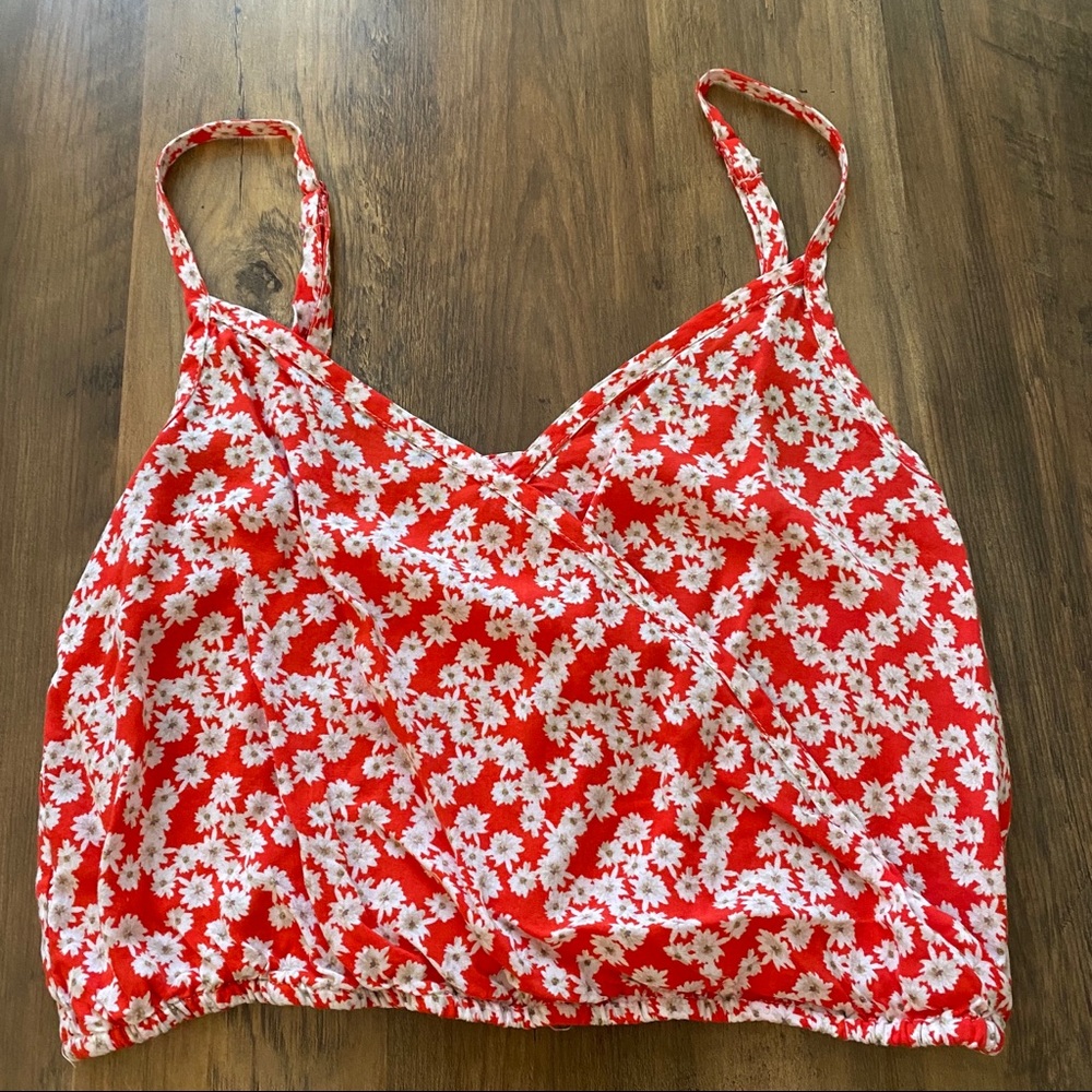 UO // Floral Surplice Crop Top